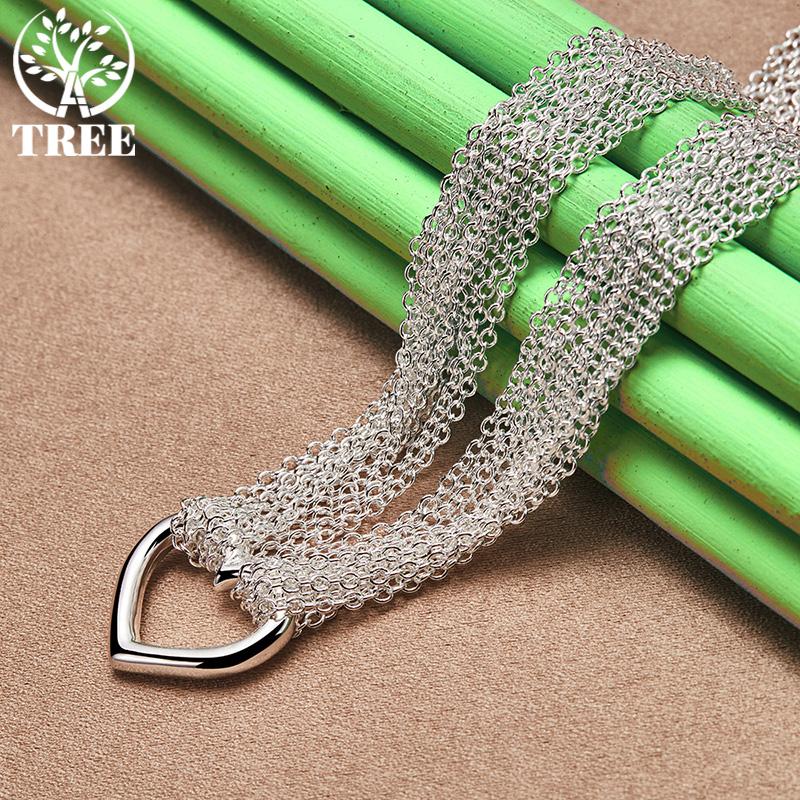 Classic 925 Sterling Silver Hollowed Heart Necklace Women Anniversary Wedding Party Gift Accessories Beautiful Romantic Jewelry