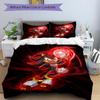 3pcs Red Power Surge Shadow the Hedgehog Printed Bedding Set, Soft and Comfortable Quilt Cover for Bedroom, Guest Room (1 Duvet Cover + 2 Pi