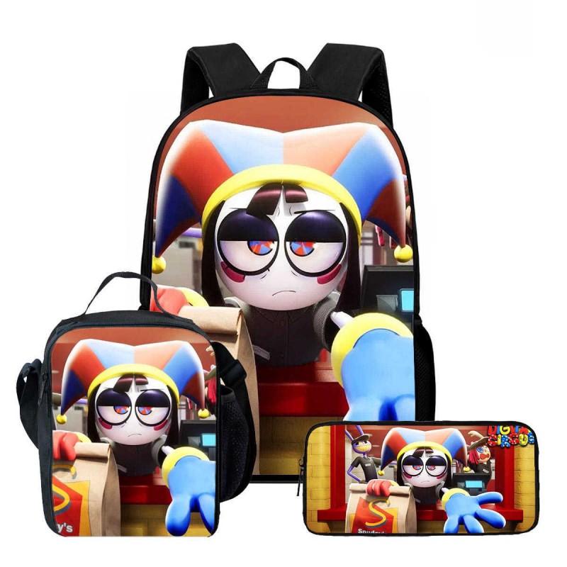 Kids Cartoon Backpack Set With Lunch Bag Pencil Case - Lightweight Ergonomic School Grades 1-6