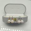 7-8mm Bread-Shaped Freshwater Pearl Earrings with S925 Silver & Gold Two-Tone High Heel Ear Hooks