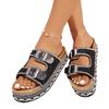 Fashion Plus Size 2025 New Open Toe Women's Slippers Summer Hot Sale Buckle Platform pearl Crystal Sandals Outdoor Daily Casual Slippers