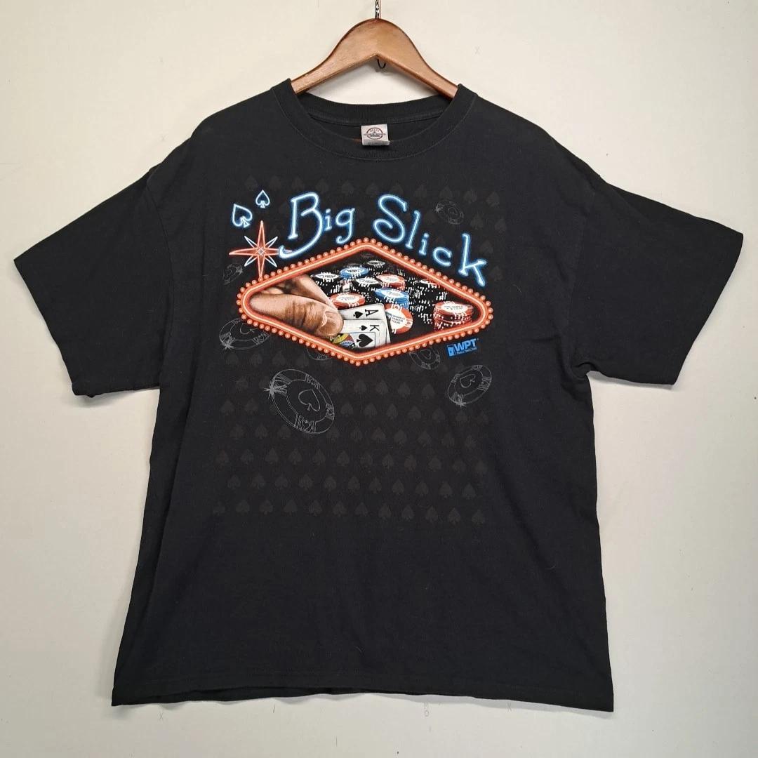 

Vintage World Poker Tour Graphic T Shirt Mens XL Delta Magnum Weight Big Slick S