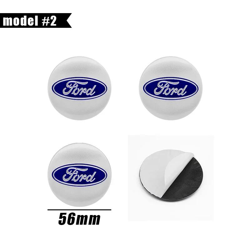 Car Sticker Hot For Ford 4Pcs 56/60/65mm Car Wheel Stickers Center Hub Cap Car Emblem Badge Decal For Ford Focus Fiesta Ranger M