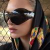 Oversized Rimless Sunglasses for Women One Piece Fashion Brand Cyberpunk Mask Butterfly Sun Glasses Lady Retro 2000's Big Goggle