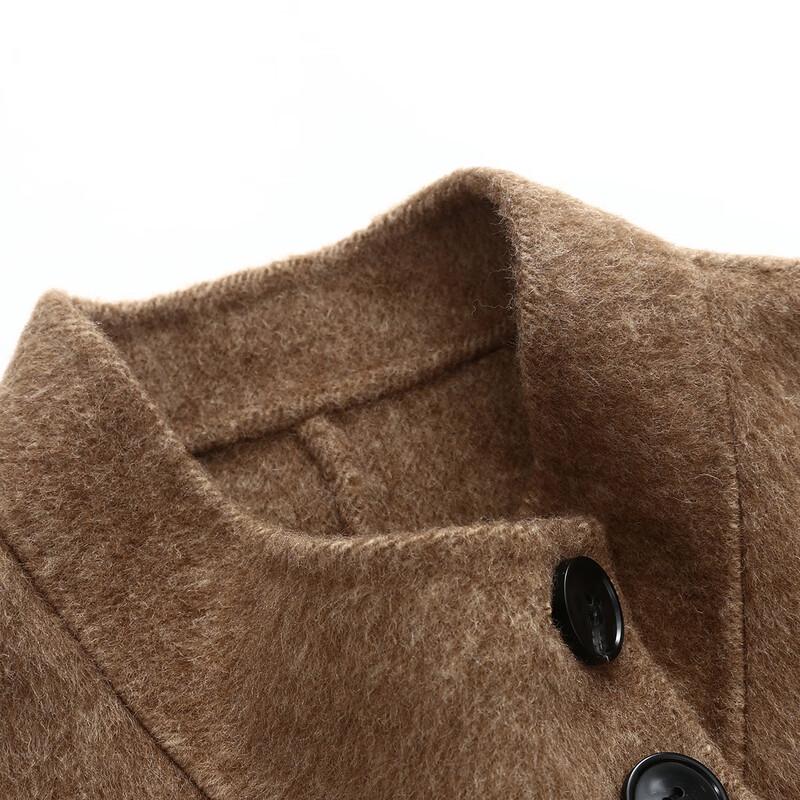 Shetu Women's Winter Mid-Length Double-Faced Wool Coat