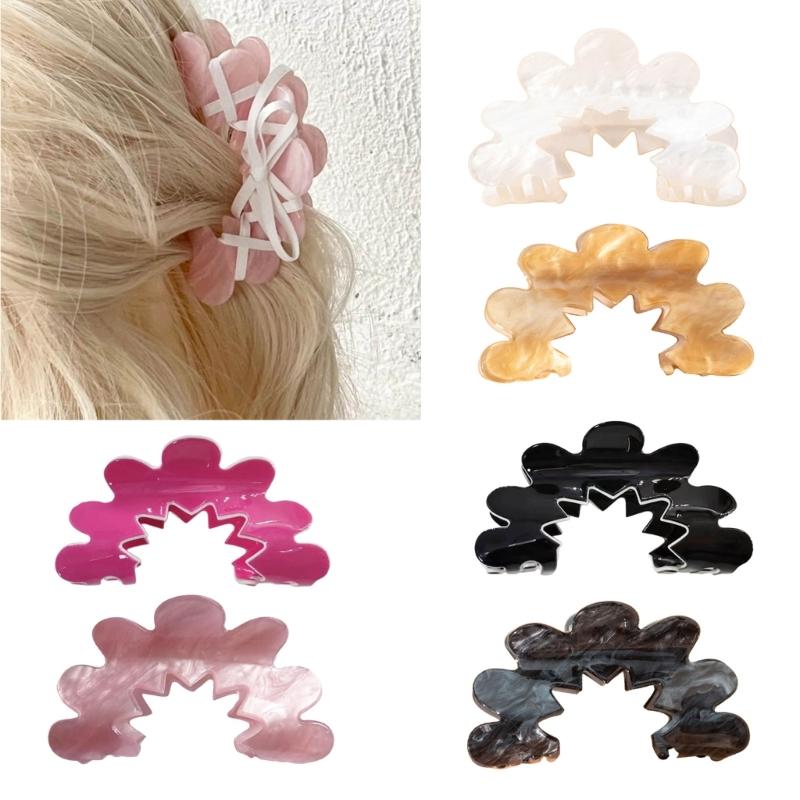 Sweet Acrylic Hair Claw for Long Hair Barrette Crab Flower Hair Clips Headwear