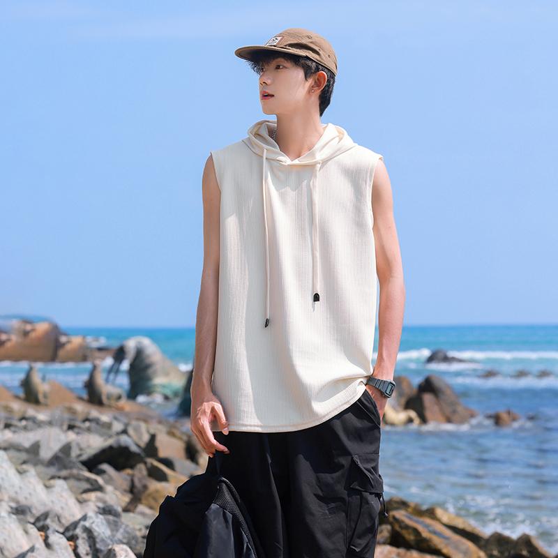 

Модное и Повседневное Худи Стрейч, Трендовый Повседневный Однотонный Жилет без Рукавов, Универсальный Жилет M белый