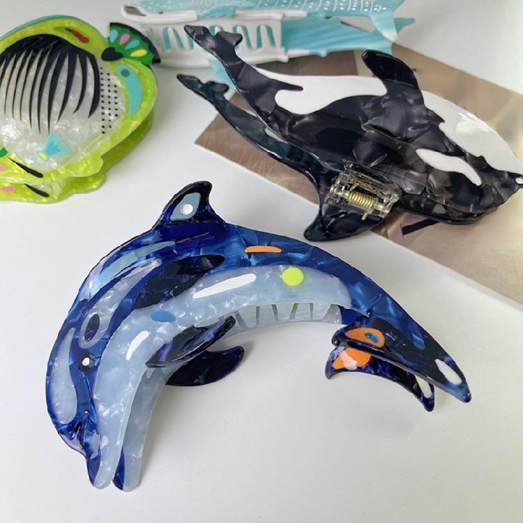 Beach Whale Hair Claw Clip Ponytail Claw Princess Barrettes Hair Adornment