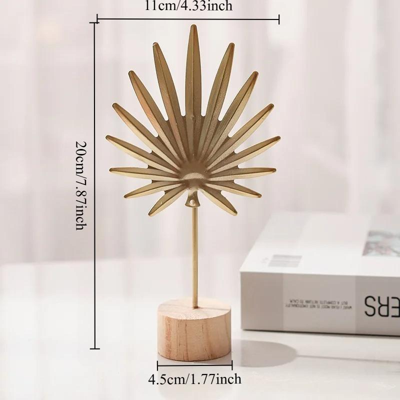 1pc Golden Ginkgo Leaf Feather Metal Model Figurines Desktop Craft Ornaments Photo Props Statues Sculptures Home Christmas Decor