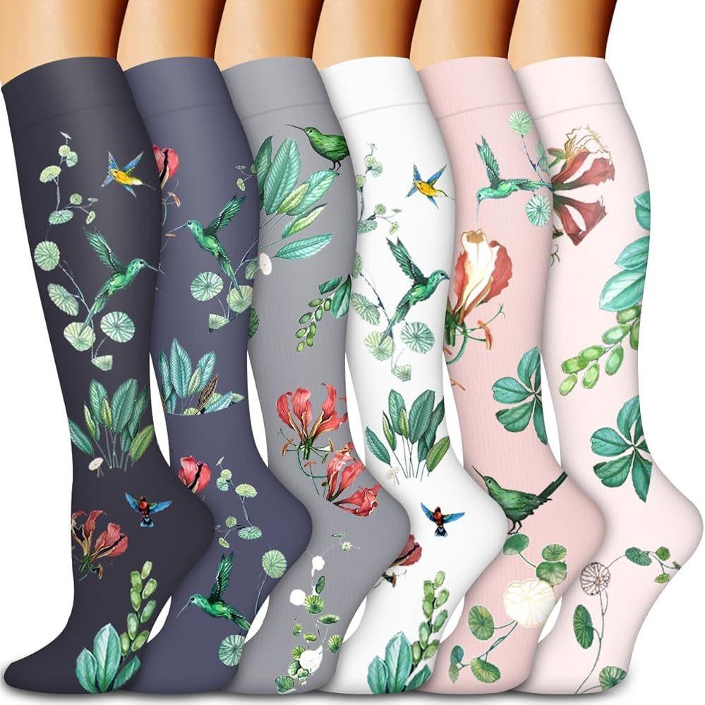 6Pairs Compression Socks For Women And Men - Best For Circulation, Running, Athletic, Recover, Travel