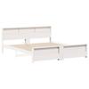 Platform Bed Frame with Shelf White 180 x 200 cm Solid Pine Wood