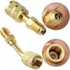 R410A Adapter For Mini Split System, Charging Vacuum Port Adapter, 5/16 Female 1/4 Male Flare, Valve Core Remover, R134A Hose Gaskets, 5V1 Valve