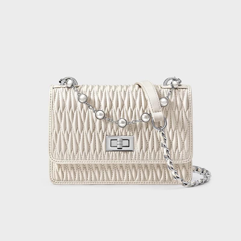 Diamond Chain Bag Women's Crossbody Bag New Summer Fashion Versatile One-shoulder Cloud Bag Small Square Bag