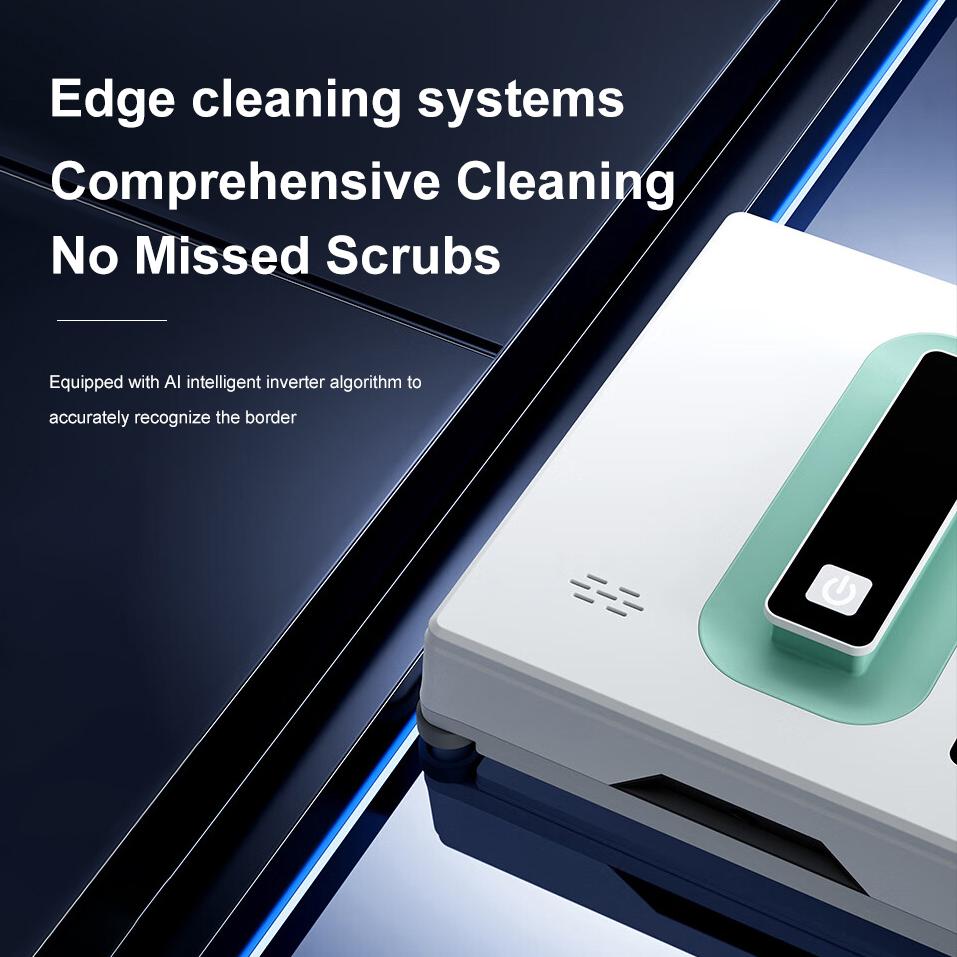 PuRuiKai Fully Automatic Window Cleaning Robot, Highly Efficient Dust Collector, Easy To Clean, with Remote Control, Lightweight, 50ML Water Tank,