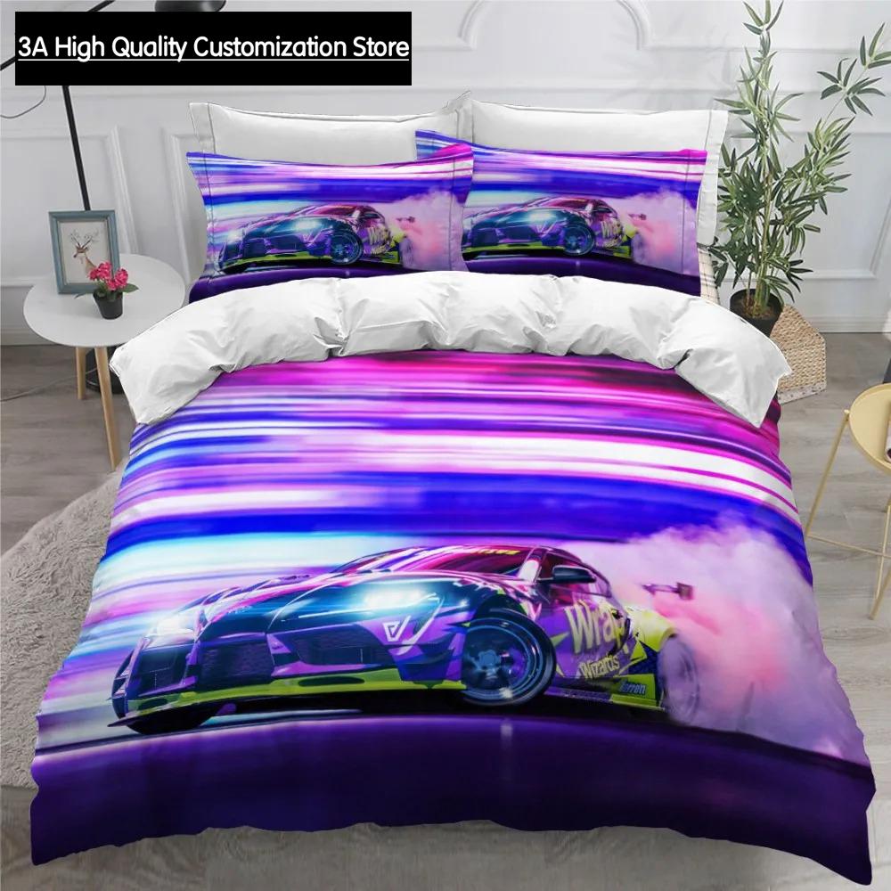 Car Modern Bedding Set Queen King Full Double Duvet Cover And Pillowcase Boys Bed Linens 240x220 Quilt Cover NO Sheet