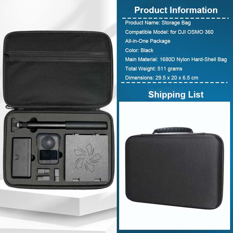 Carrying Case for DJI OSMO 360 Hardshell Storage Bag Waterproof Carrying Case Bag Box For DJI OSMO 360 Accessories