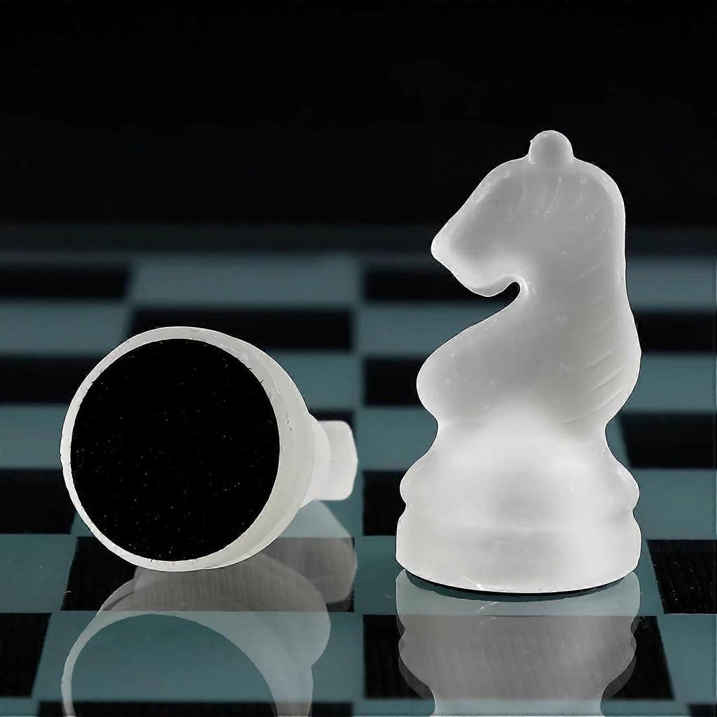 Elegante Set da Scacchi in Vetro da 10" - Gioco da Tavolo di Qualità Premium per Tutte le Età per Appassionati di Scacchi e Decorazione per la Casa