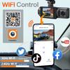 1080P WIFI Camera for Cars, 3/2Channel Dash Cam Front Inside and Rear Car DVR with IR Night Vision Loop Recording Wide Angle Cam