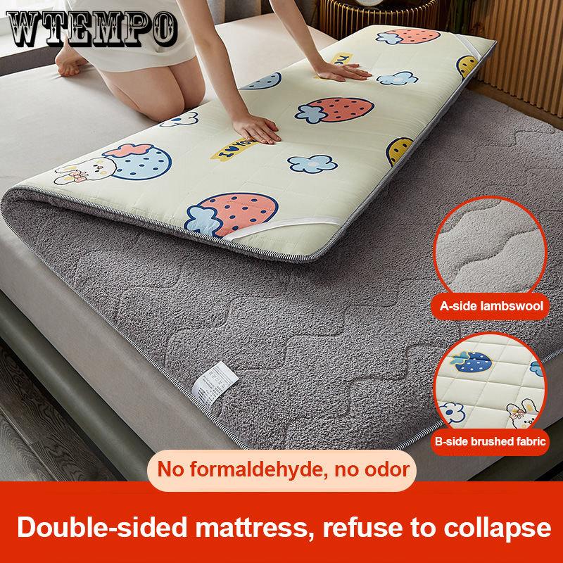 Warm Lamb Fleece Mattress Upholstered Home Bed Mattress Warm Winter Student Dormitory Single Thickened Mattress Soft Quilt Mats
