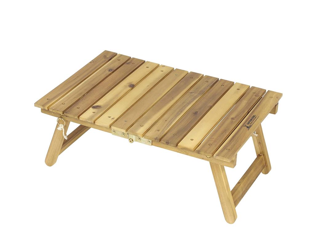 Captain Stag UP-1060 FD Low Table, 60cm Wide, Wooden, CS Classics Outdoor Table