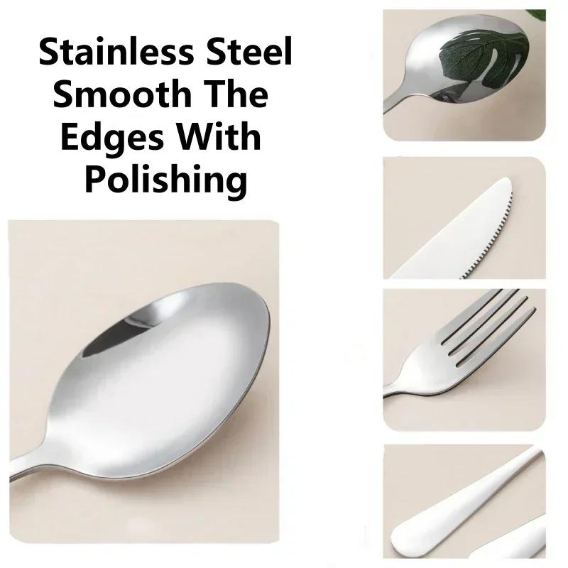 3/4pcs Portable Stainless Steel Cutlery Suit with Storage Box Chopstick Fork Spoon Knife Travel Tableware Set Camping Cutlery