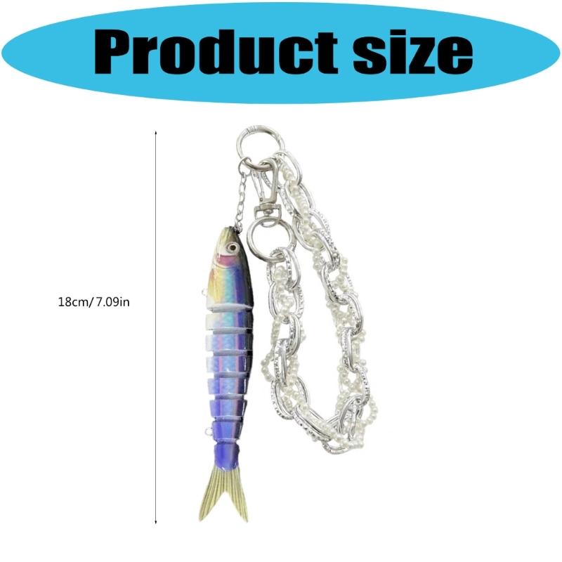 Versatile Fishing Culture Charm Keychain with Lifelike Bionic Fish Design Keyrings Pendant for Practical Decors Use