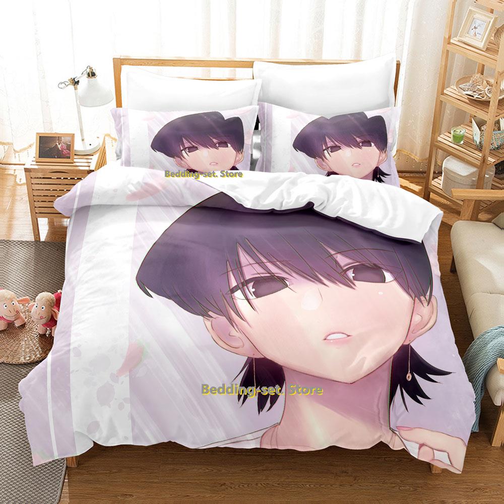 New Komi Can't Comunicate Beding Set Carton Anime thre-piece set Adult People Kid Bedrom durable Quality Duvetcover Sets 3D Kawai Young Girls bed