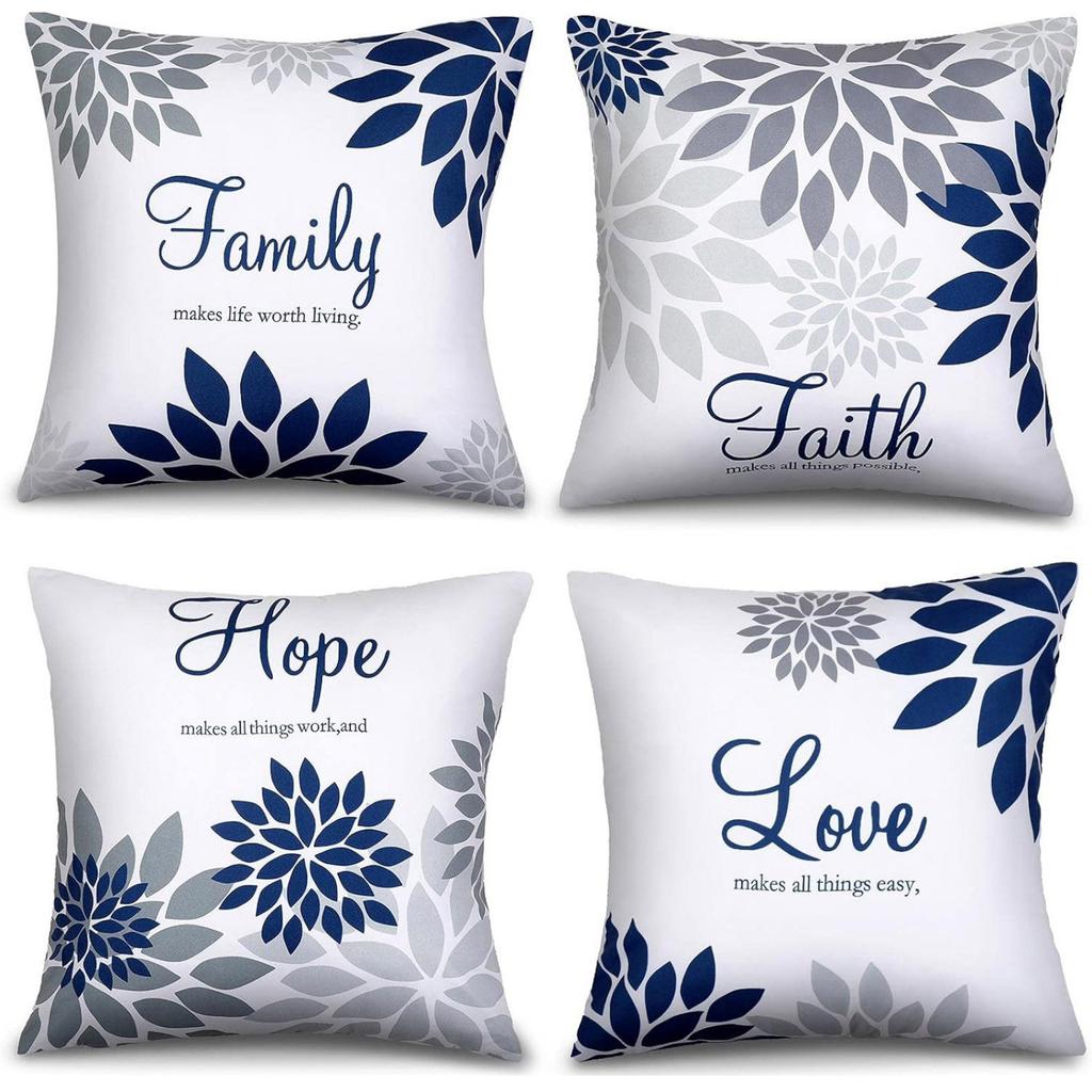 4*45cm Throw Pillow Cover Set Of 4 Pieces. Geometric Art Single-sided Print. Hidden Zipper Design. Suitable For Sofa, Bedroom And Home Decoration.