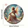 Fairy Forest Round Metal Sign 2D Wall Art Magical Floral Butterfly Decor for Home Cafe Bar