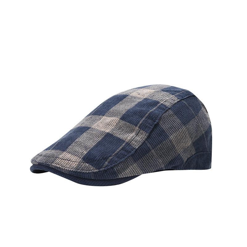 Adjustable Plaid Cotton Corduroy Newsboy Hat for Men And Women Gatsby Golf Cap Flat Ivy Cabbie Youth Teens Fashion Accessory One Size белый