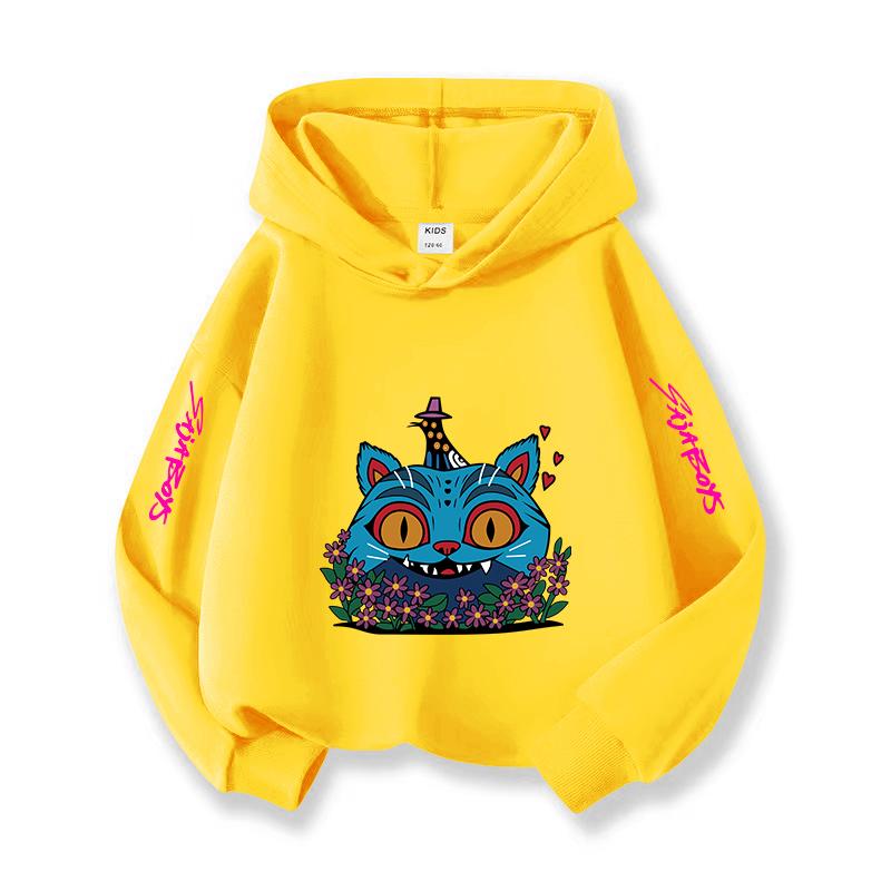 

K-pop Рождественский Повседневный Детский Худи Охота на ведьм Осень Зима Принт Теплый Удобный Модный Детский Худи 140cm жёлтый