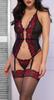Fiona Corset Black-Red - Chilirose - Bustiers, Basques and Corsets