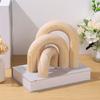 Dekoratives Holzbogenornament Handgeschnitztes Bogen-Bastelornament Boho-Stil Gebogener Holzmodell-Raum