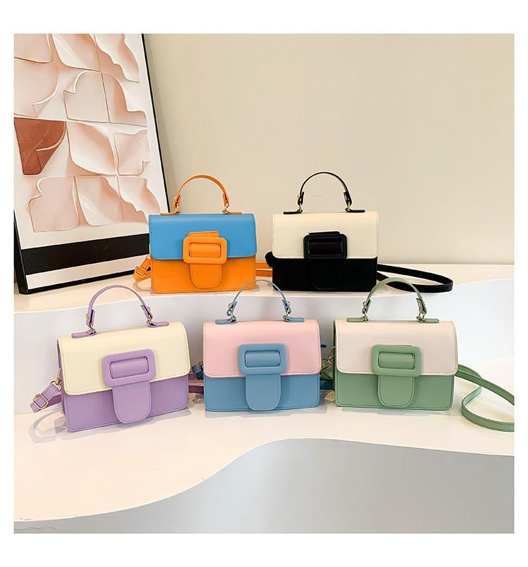 2024 Spring New Trendy Fashion Pu Shoulder Bag Street Style Crossbody Bag Women's Unique Design Chic Small Square Bag Black Blue Green Purple Orange
