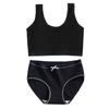Cotton Girls Panties And Bras Sets Teenage Girls Cotton Training Bra Panty Set Solid Kids Sports Bra Briefs Underwear