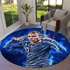 Mbappe Round Area Rug,Carpet Rug for Living Room Bedroom Sofa Playroom Decor,Non-slip Floor Mat