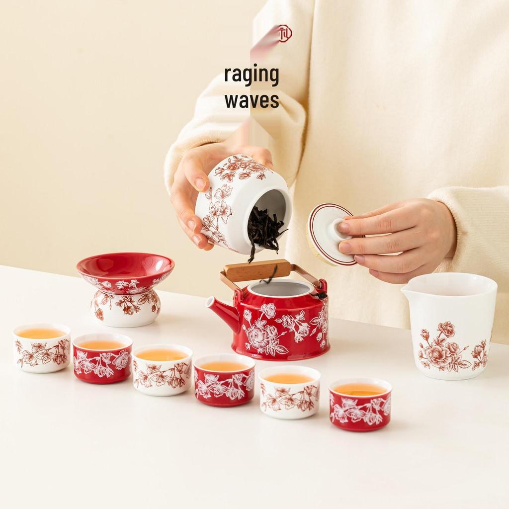 Chinese Engagement Bride's Tea Set: Teapot, Teacups, Tray - Newlywed Gongfu Gift Box