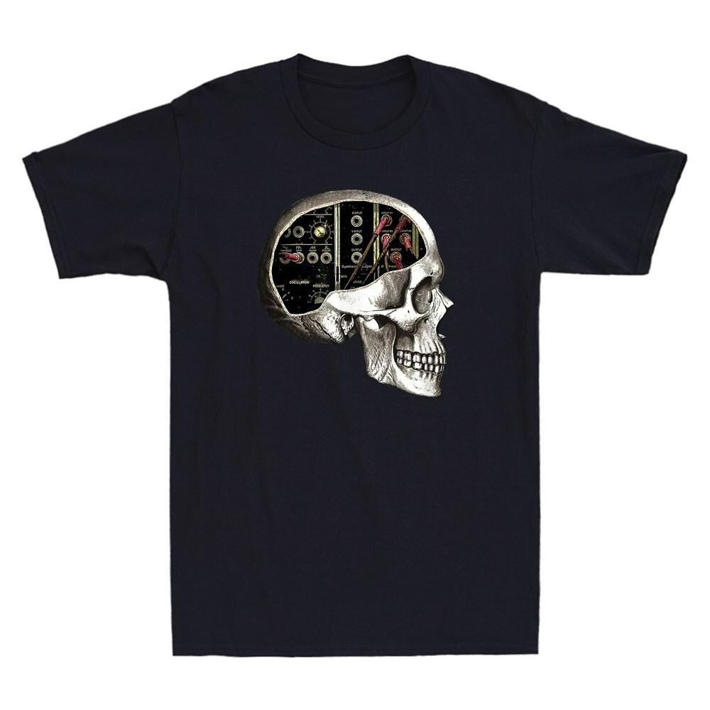 Analog Syntth Skull For Syntth Nerd Great Gift Idea Vintage Unisexs Black Tshirt