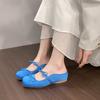 Bow-knot Ballet Style Heightened Inside Baotou Half Slippers Women's Outer Wear Spring and Summer New Flat Shoes