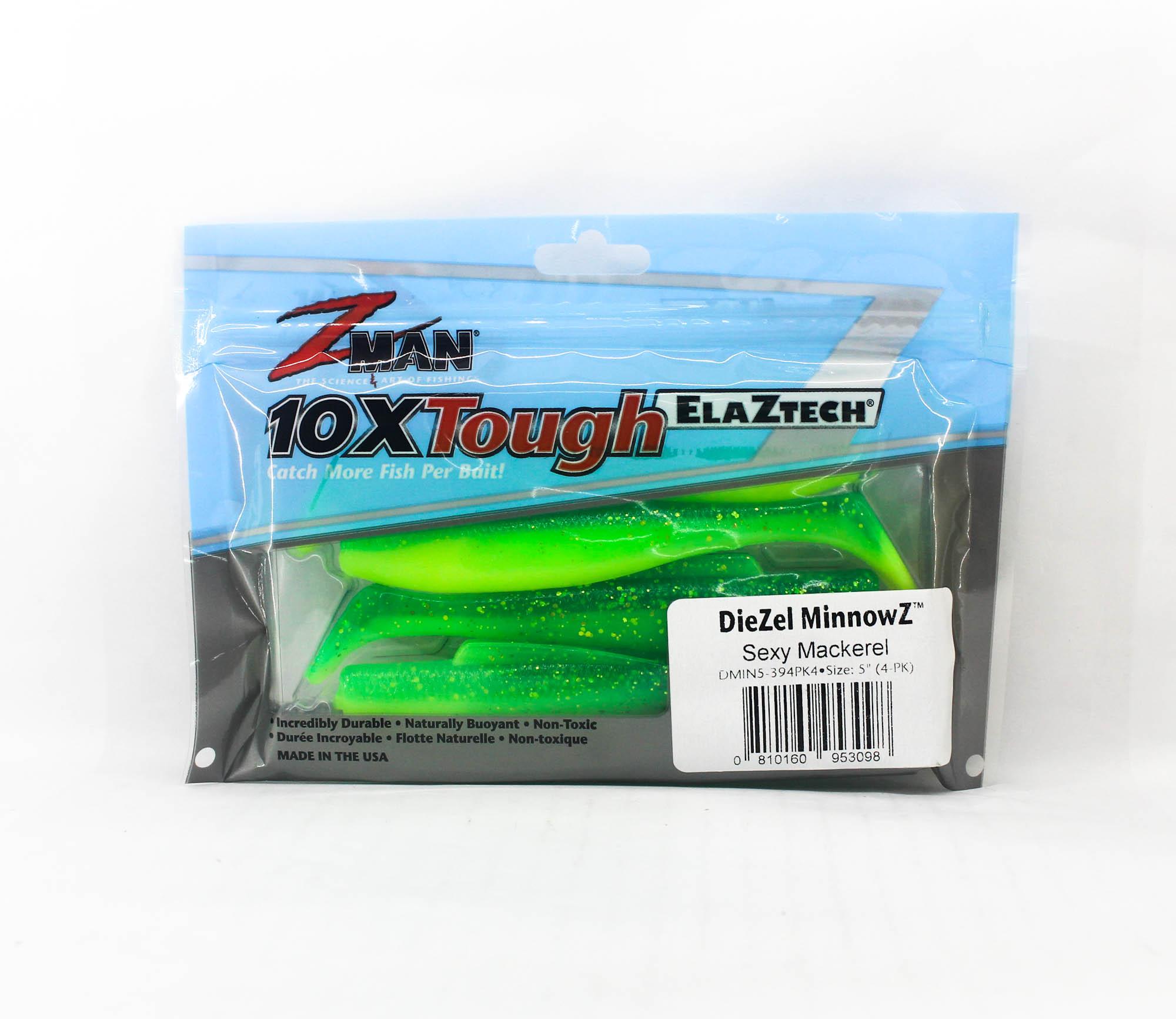 Zman Soft Lure Diezel MinnowZ 5 Inch 4/Pack Sexy Mackerel (3098)