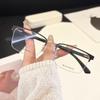 Men's Vintage Semi-Rimless Non-Magnetic Eyeglasses with Anti-Blue Light for Larger Faces (Prescription-Compatible).