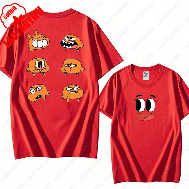 Animace Kreslený Gumball a Darwin Potisk Tričko Úžasný Svět Gumballa Tričko Nové Léto 2025 Kawaii Muž Žena Bavlněná Trička