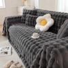 1pc Imitation Rabbit Fur Sofa Cover, Thickened Winter Plush Sofa Towel,Anti Dirt and Pet Scratch Sofa Slide Cover, Furniture Protection Cover