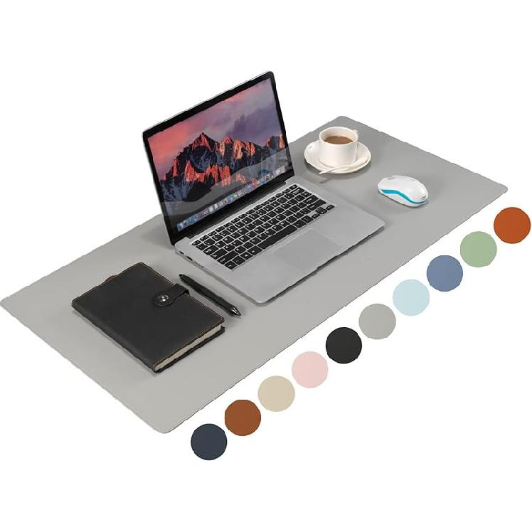 Leather Desk Pad Blotter,Wolaile 36x17 inch Big Keyboard Mouse Pad,Waterproof Non-Slip Writing Desk Computer Mat Desktop Protector for Office