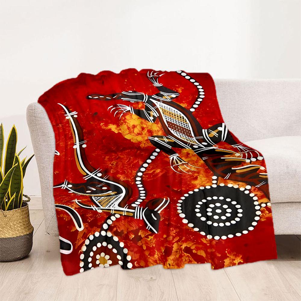 Australian Aboriginal Style 5 Blanket Durable Comfort Perfect for Bedding Bed Picnics All-Season Use Playful Design Gift for Travel Home Birthdays