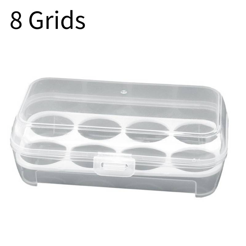 Outdoor Shockproof Egg Storage Box with Transparent Egg Tray and Plastic Tray Portable Refrigerator Egg Storage Container