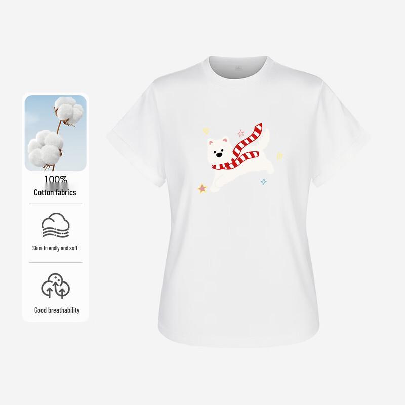 FivePlus Women s Scarf Dog Cotton T-Shirt M