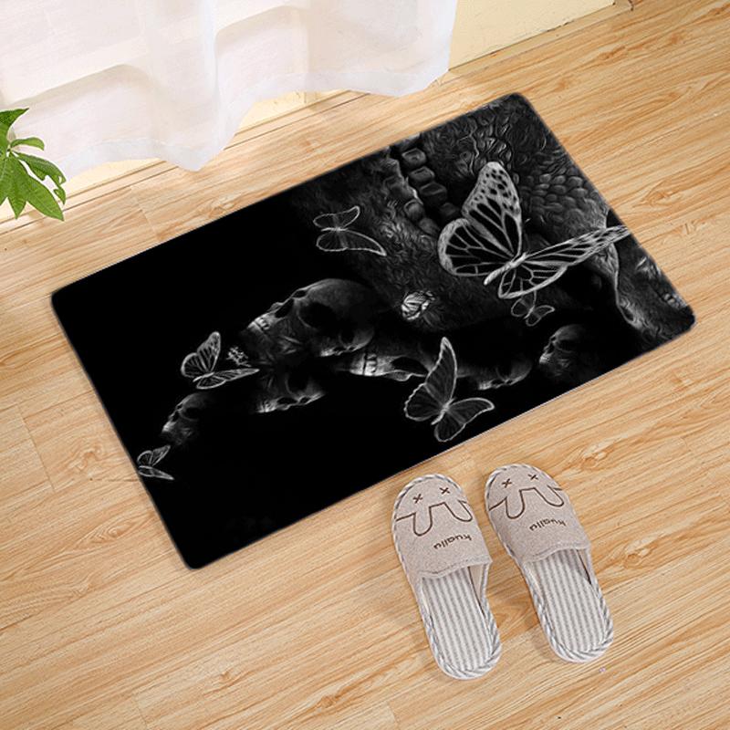 

Halloween Decorative Carpet Mat Skull Pumpkin Skeleton Non-Slip Rug Home Decoration Indoor Floor Mat Holiday Party Supplies 40X60CM
