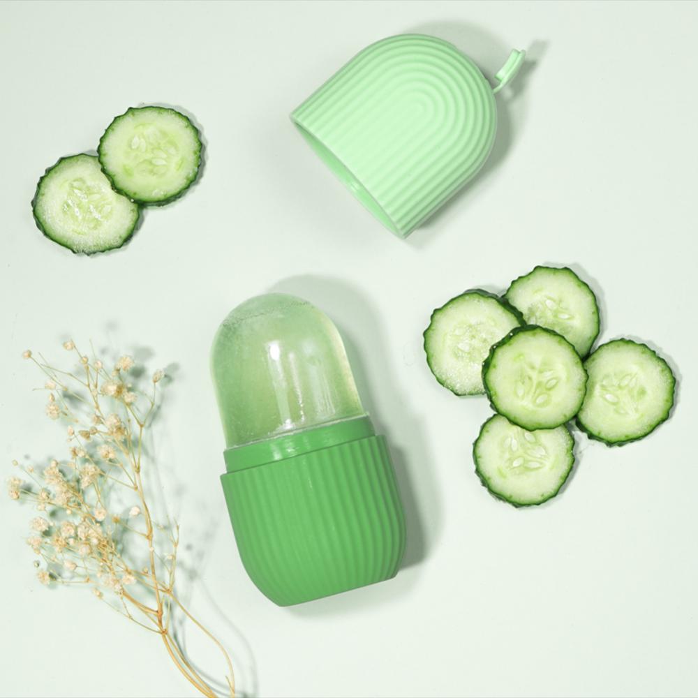 Tavă Cuburi Silicon Formă Față Masaj Facial cu Gheață Rola Masaj Facial Rola Masaj Facial cu Gheață Reutilizabilă Instrument de Îngrijire a Pielii