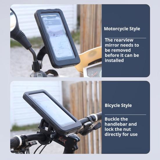 Magnetic Bike Phone Holder with Waterproof Design Touch Screen Friendly Stable Mount for